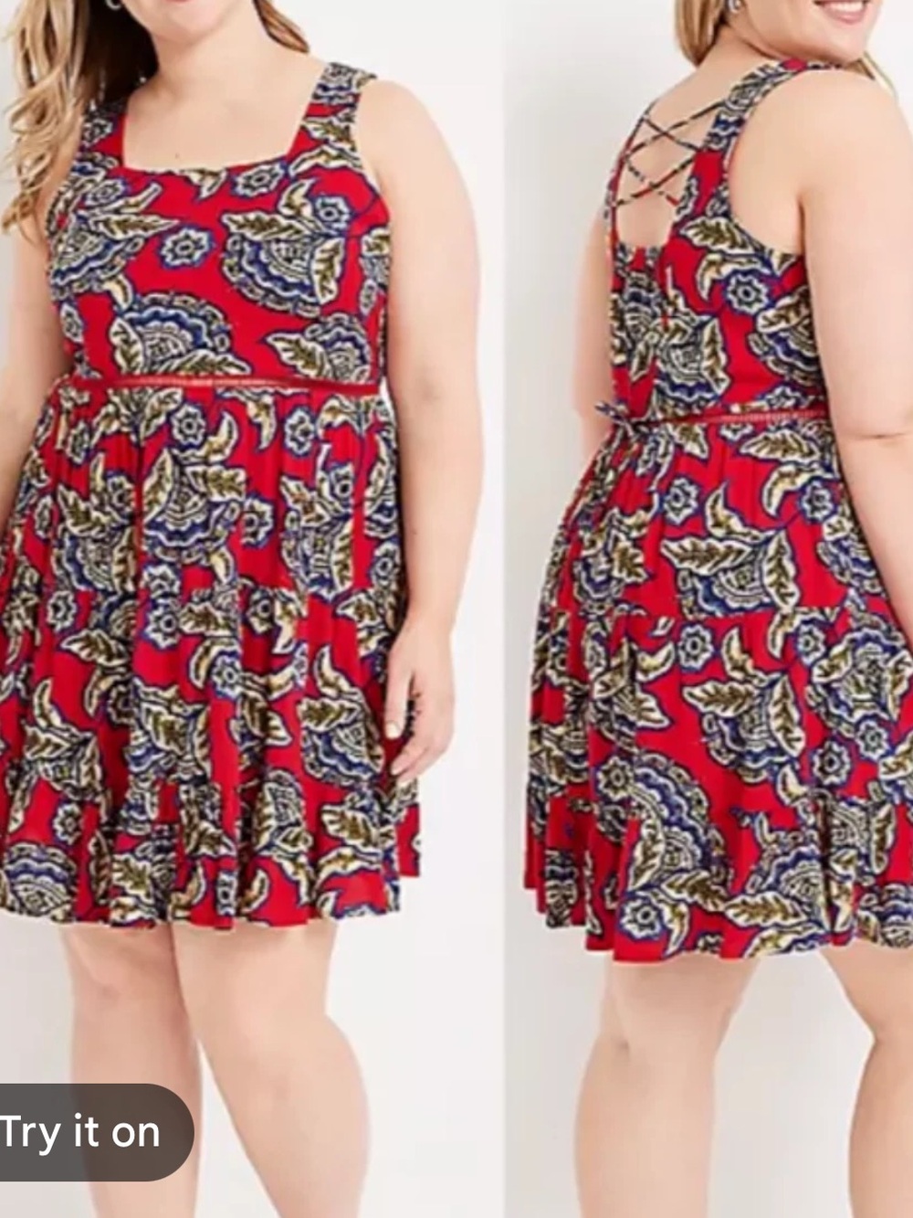 New Maurice’s Paisley cutout waist dress 3X